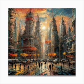 Futuristic Cityscape 109 Canvas Print