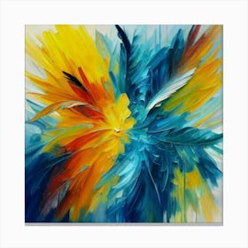Gorgeous, distinctive yellow, green and blue abstract artwork 12 Canvas Print