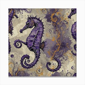 Purple Seahorses Canvas Print