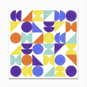 Minimalist Playful Geometric Scribbled Pattern Canvas Print