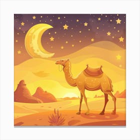 Camel In The Desert 20 Canvas Print