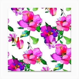 Watercolor Floral Pattern 1 Canvas Print