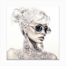 White Woman In Sunglasses Canvas Print