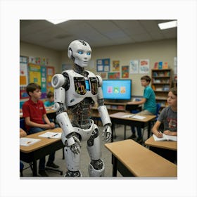 Robot In Classroom 7 Canvas Print