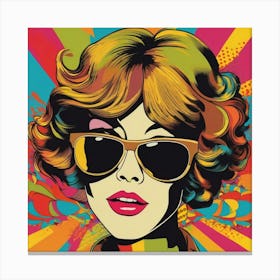 Pop Girl In Sunglasses Canvas Print