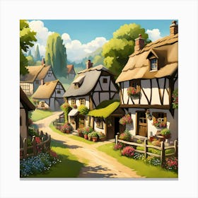 Tranquil tones of Village life Canvas Print