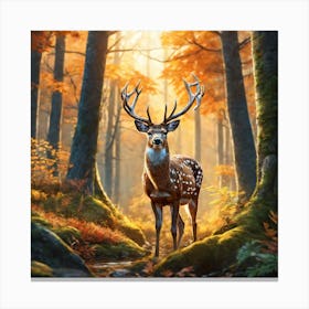 Deer In The Forest 121 Canvas Print