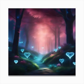Heart Shaped Path In The Forest Canvas Print