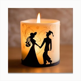 Candle Silhouette Canvas Print