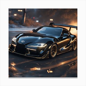 Black Toyota Supra Canvas Print