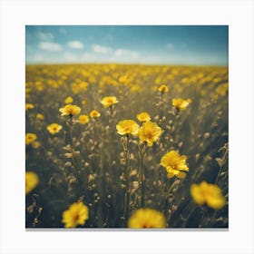 Field Of Yellow Flowers 26 Canvas Print