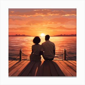Sunset On The Dock 2 Canvas Print