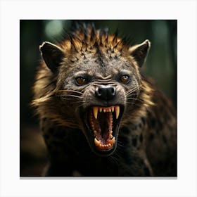 Hyena In The Forest Canvas Print