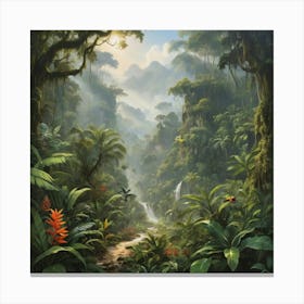 Tropical Jungle paintings art print Canvas Print