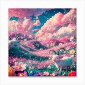 Goats In The Meadow Canvas Print