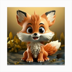 Cute Fox 132 Canvas Print