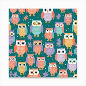 Colorful Owls 6 Canvas Print