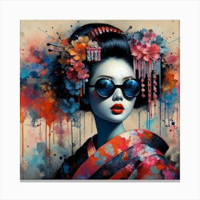 Geisha Abstract Expressionism Canvas Print