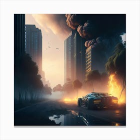 City On Fire (51) Canvas Print