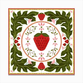 Strawberry Patchwork Canvas Print