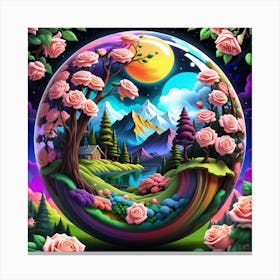 Sphere Of Roses Canvas Print