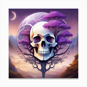 Skull And Tree 1 Canvas Print