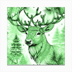 Green Rudolph Canvas Print