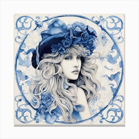 Stevie Nicks Delft Tile Illustration 1 Canvas Print