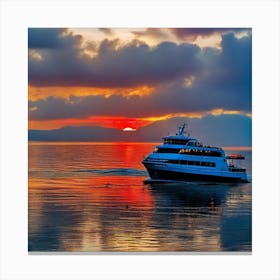 Sunset Cruise Ship 13 Canvas Print