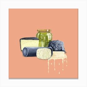 Cheese And Jars Canvas Print