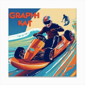 Graphisme D Un Kart Et D Un Surfeur (3) Canvas Print