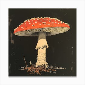 Yayoi Kusama Inspired Red Mushroom Canvas Print