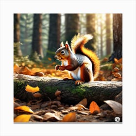 Squirrel In The Forest 391 Canvas Print