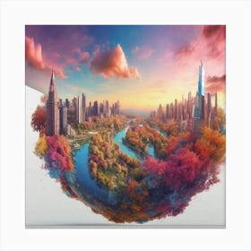 Colorful Autumn Cityscape Canvas Print