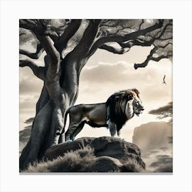 Lion In The Forest 24 Canvas Print