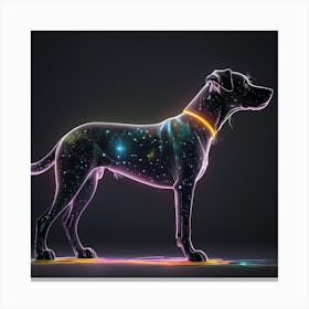Dog With A Glowing Collar Canvas Print