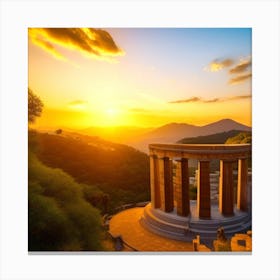 Sunset In Greece Canvas Print