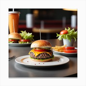 Burgers And Fries Canvas Print