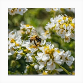 Bee On A Flower 6 Canvas Print