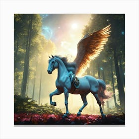 Angel Horse In The Forest Canvas Print