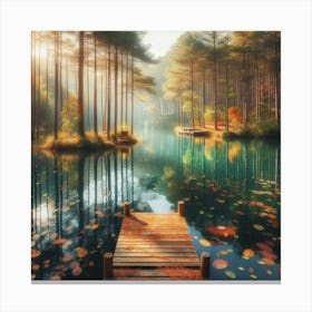 Pier In The Woods 1 Canvas Print