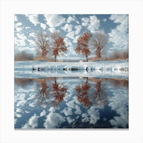 Reflection Of Trees In A Lake Canvas Print