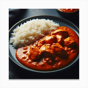 Chicken Curry With Rice Canvas Print