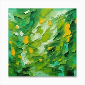 Green And Yellow Abstract Painting Canvas Print