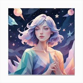 Polygonal Girl Canvas Print