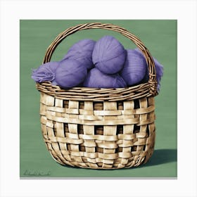 Basket Of Yarn Canvas Print