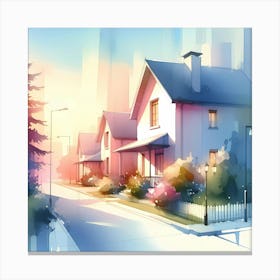 Watercolor House Painting Canvas Print