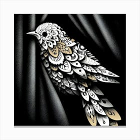 Bird On A Curtain Canvas Print