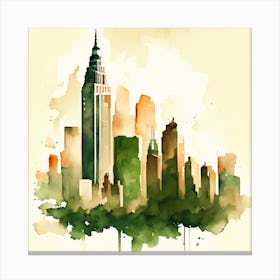 New York Watercolour Canvas Print