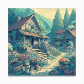 Village In The Countryside Canvas Print